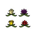 Flower vector icon set