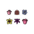 Flower vector icon set