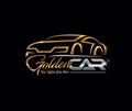 Awesome Gold and silver car logo sign Royalty Free Stock Photo