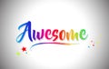 Awesome Handwritten Word Text with Rainbow Colors and Vibrant Swoosh