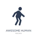 awesome human icon. Trendy flat vector awesome human icon on white background from Feelings collection