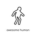 awesome human icon. Trendy modern flat linear vector awesome hum