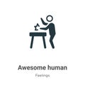 Awesome human vector icon on white background. Flat vector awesome human icon symbol sign from modern feelings collection for