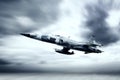 Awesome jet fighter in the storm cloud Royalty Free Stock Photo