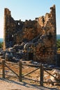 Awesome landscape view ruins of antique city. Kanlidivane ancient city in Mersin Province, Turkey