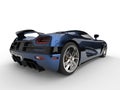 Awesome metallic blue super sport concept car - back view
