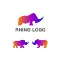 Awesome Modern Colorful Rhino Vector Set Collection Logo Design Template