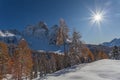 Awesome Mount Pelmo winter panorama