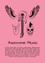 Awesome Music Rock Poster Vector Illustration