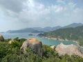 Awesome nature photography view beach irrigation Resorvoir mountain view in Hong Kong Chung hom kok Devil& x27;s paw Stanley hill
