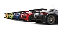 Awesome race cars - various color paints - back view