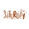 Awesome Saturday Weekend Typography Doodle Vector