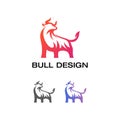 Elegant Modern Strong Bull Illustration Design Inspiration Concept template