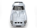 Awesome shiny silver vintage race car - top view Royalty Free Stock Photo