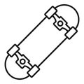 Awesome skateboard icon, outline style