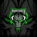 Punisher Skull Logo Mascot.sport,esport logo