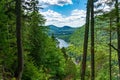 Awesome summer view from a verdant hill in Jacques Cartier National Park, Quebec province, Canada