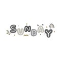 Awesome Sunday Weekend Typography Doodle Vector