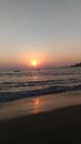 Awesome sunset at goa .in India. Royalty Free Stock Photo
