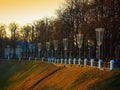Awesome sunset at Ryazan park object background hd