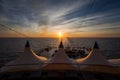 Awesome sunset seen from the stern of a cruise ship Royalty Free Stock Photo