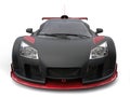 Awesome supercar in matte black paint with red details