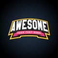 Awesome text power full typography, t-shirt graphics, s. Amazing sport retro emblem