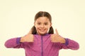 This is awesome. Thumbs up approvement. Girl cute child show thumbs up gesture. Gifts your teens will totally love. Kid