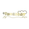 Awesome Thursday Weekday Typography Doodle Vector Royalty Free Stock Photo