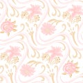 Soft Decorative Floral Vector Seamless Pattern Design Royalty Free Stock Photo