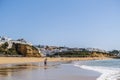 Awesome view of Albufeira Beach, panoramic , turistic and famous place called praia dos pescadores or fisherman beach in Albufeira