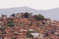 Awesome view of Artigas and Moran Slums in green hills Caracas Venezuela Royalty Free Stock Photo