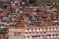 Awesome view of Artigas and Moran Slums in green hills Caracas Venezuela Royalty Free Stock Photo