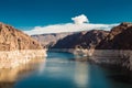 Awesome view on colorado river behind the hoover dam Royalty Free Stock Photo