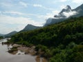 Awesome View of Mekong river and mountains, northern Laos