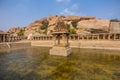 Awesome view of Pushkarani at hampi near Krishna Temple , karnataka india