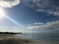 Awesome view of the sun rays blessing the coast of the Turks and Caicos Islands Royalty Free Stock Photo