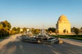 Awesome view of wonderful fountains at Registan Street in Samarkand, Uzbekistan. Samarkand is a popular tourist