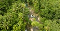 Cambugahay falls aerial survey in Siquijor Island.