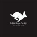 Awesome white rabbit logotype free vector