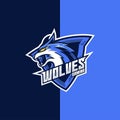 Awesome wolf e sport gaming logo