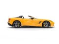 Awesome yellow modern cabriolet sports car - side view Royalty Free Stock Photo