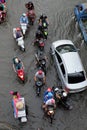 Awful flooded street at Ho Chi Minh city