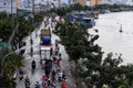 Awful flooded street at Ho Chi Minh city