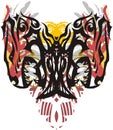 Awful grunge butterfly wings created by tiger heads Royalty Free Stock Photo