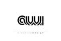 AWI Creative Unique Modern Letter Logo Design. Elegant Monogram Logo Design with Decorative Elements and Typography Royalty Free Stock Photo