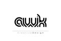 AWK Creative Unique Modern Letter Logo Design. Elegant Monogram Logo Design with Decorative Elements and Typography Royalty Free Stock Photo