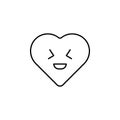 awkward embarrass icon. Element of heart emoji for mobile concept and web apps illustration. Thin line icon for website design and Royalty Free Stock Photo