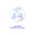 Awkward working postures concept icon