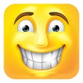 Smiling Emoji Emoticon Icon 3D Cartoon Character Royalty Free Stock Photo